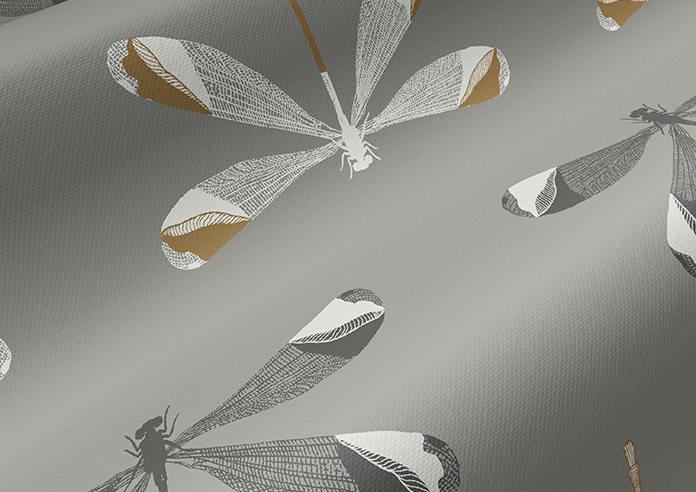 Dragonfly Print, Sanguine Grey - Roller Blind - Image 4